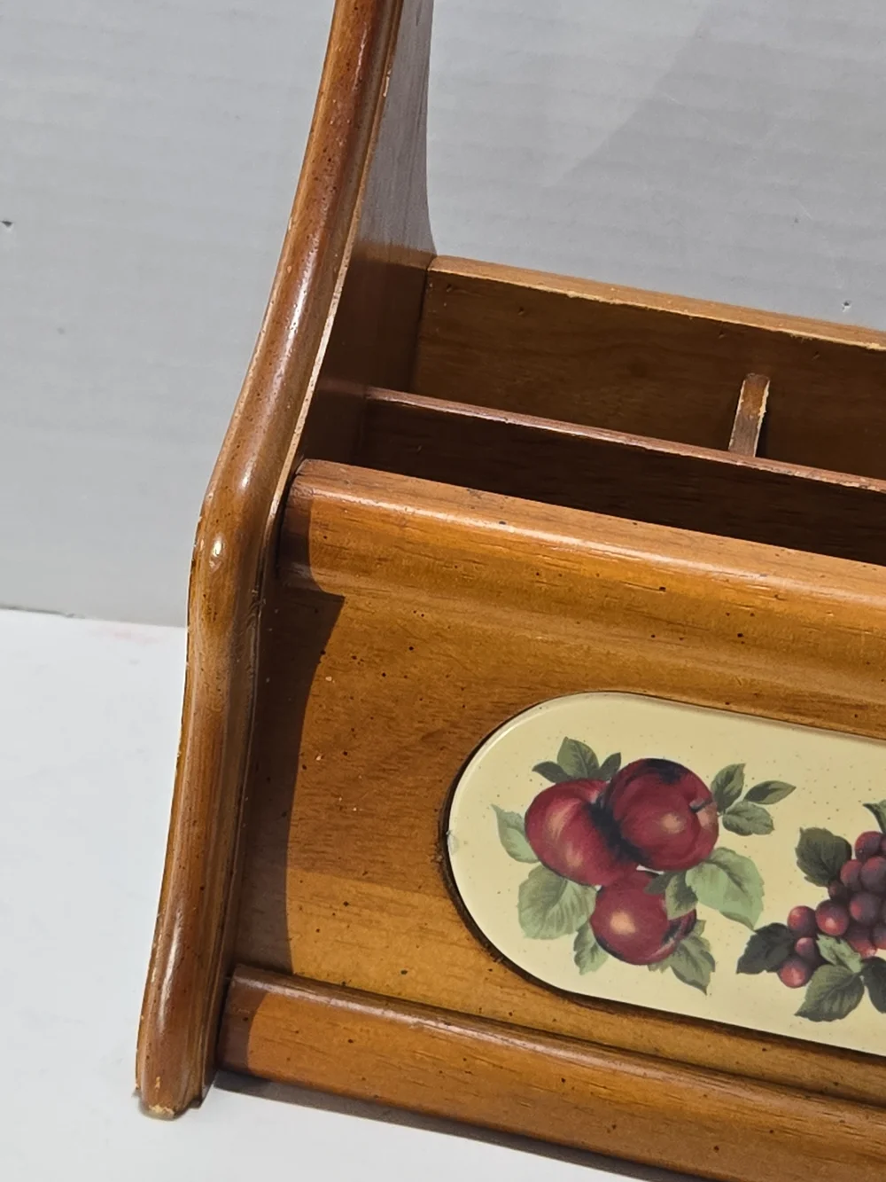 Wooden Fruit-Panel Coffee Caddy Organizer - Brown
